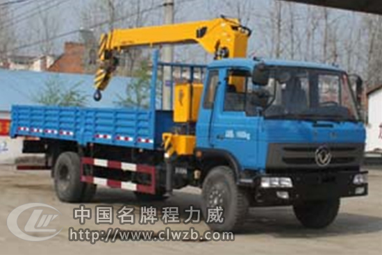 東風天龍多功能平板帶吊車